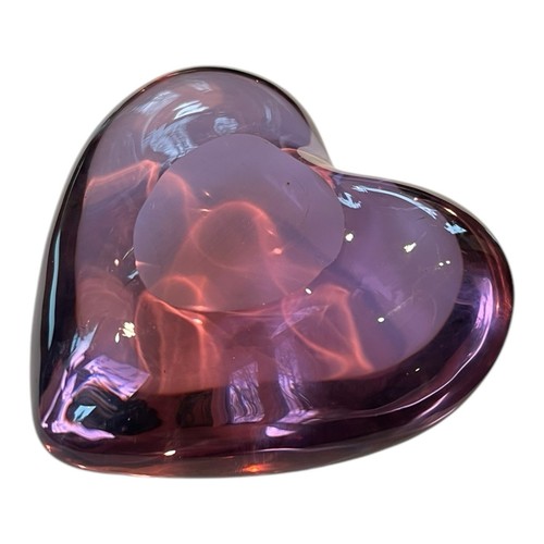 Pisapapeles de vidrio en forma de corazón amatista púrpura fondo plano 3" - Imagen 13 de 13