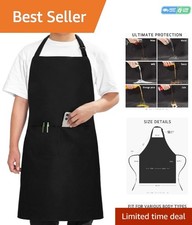 Work Aprons Heavy Duty Shop Work Apron With Pockets for Men Black Chef