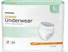 Classic Adult Incontinence Underwear, [72 Count], Light Absorbency, Large, 44-58