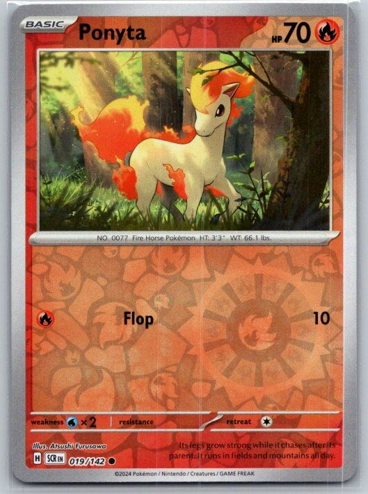Ponyta 19/142 Common Stellar Crown Pokemon Reverse Holo Near Mint