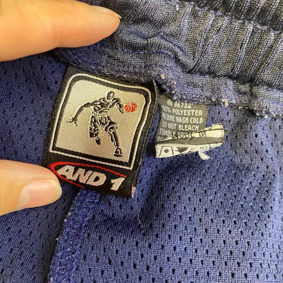 И 1 мужской баскетбол шорты XLarge темно-синий белый красный сетки вышитый логотип - Изображение 4 из 4