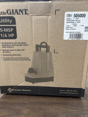 #ad Little Giant 505000 5 MSP Submersible Utility Pump $125.00
