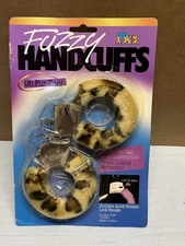Fuzzy Furry Leopard Skin Comfortable Handcuffs Ankle Restraints with Keys