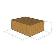 125 13x10x5 Kraft Brown Corrugated Shipping Boxes 32 ECT Single-Wall New