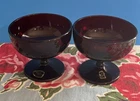 Set Of 2 Vintage Anchor Hocking Royal Ruby Red Glass Sherbet Dishes