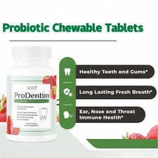 ProDentim chewable probiotic tablets，promote healthy gums & teeth freshen breath