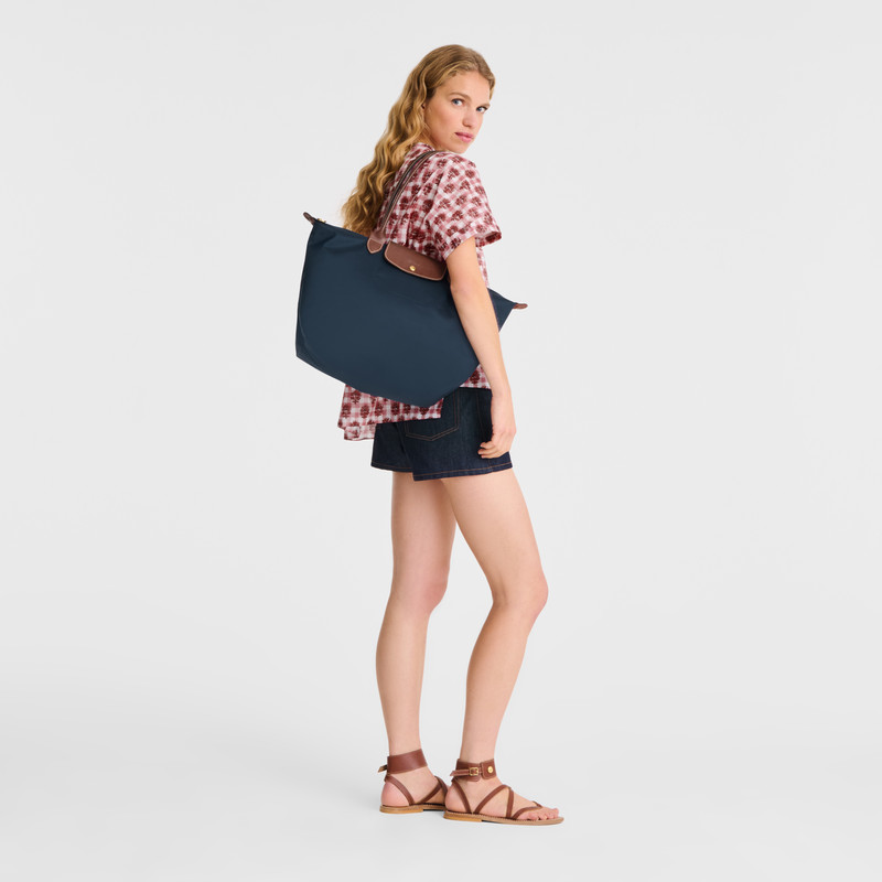 LONGCHAMP Le Pliage Original L Shoulder Bag Recycled Canvas Navy image 6