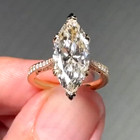 Engagement Ring Solid 14k Yellow Gold 2.65 Tcw Marquise Moissanite Vintage Style