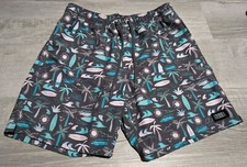 O Neill Smash Up Volley Swim Trunks Board Shorts Waves Palm Trees SMALL