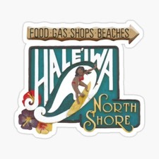 Travel Hawaii Aloha State Island Haleiwa North Shore Surfing Vinyl Decal Sticker