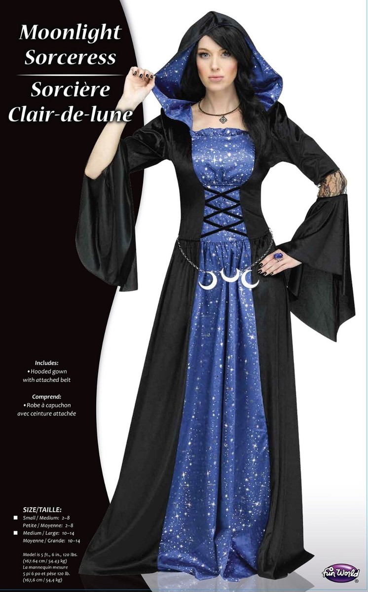 Fun World Moonlight Sorceress Child Costume - Small, With Dress, Capelet & Moon Belt - View #10
