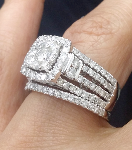 Deal! 2.00CT Genuine Diamond Cushion Halo Engagement Bridal Ring 14K Gold - Picture 5 of 9
