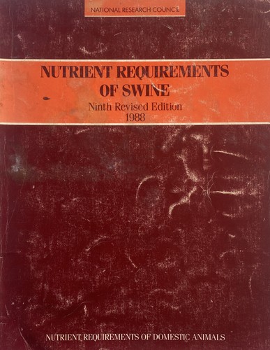Requisitos nutricionales de los cerdos, libro de prensa de la Academia Nacional (1990), agricultura - Imagen 10 de 11