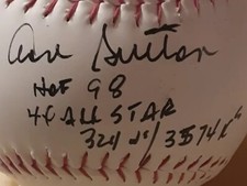Don  Sutton Signed Oversized Spalding Baseball With Inscriptions X4