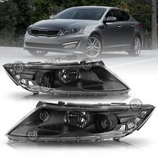 For 2011 2012 2013 Kia Optima Halogen Black Clear Healdights Assembly Pair