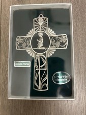 Genuine Pewter First Communion Praying Boy Wall Cross - 5 in