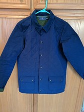 Vineyard Vines Boy's Blue Green Snap Front Quilted Barn Coat Jacket XL or 18