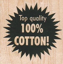 Top Quality 100% Cotton 2 1/4 x 2 1/4" Rubber Stamp, Words/Phrase Stamp