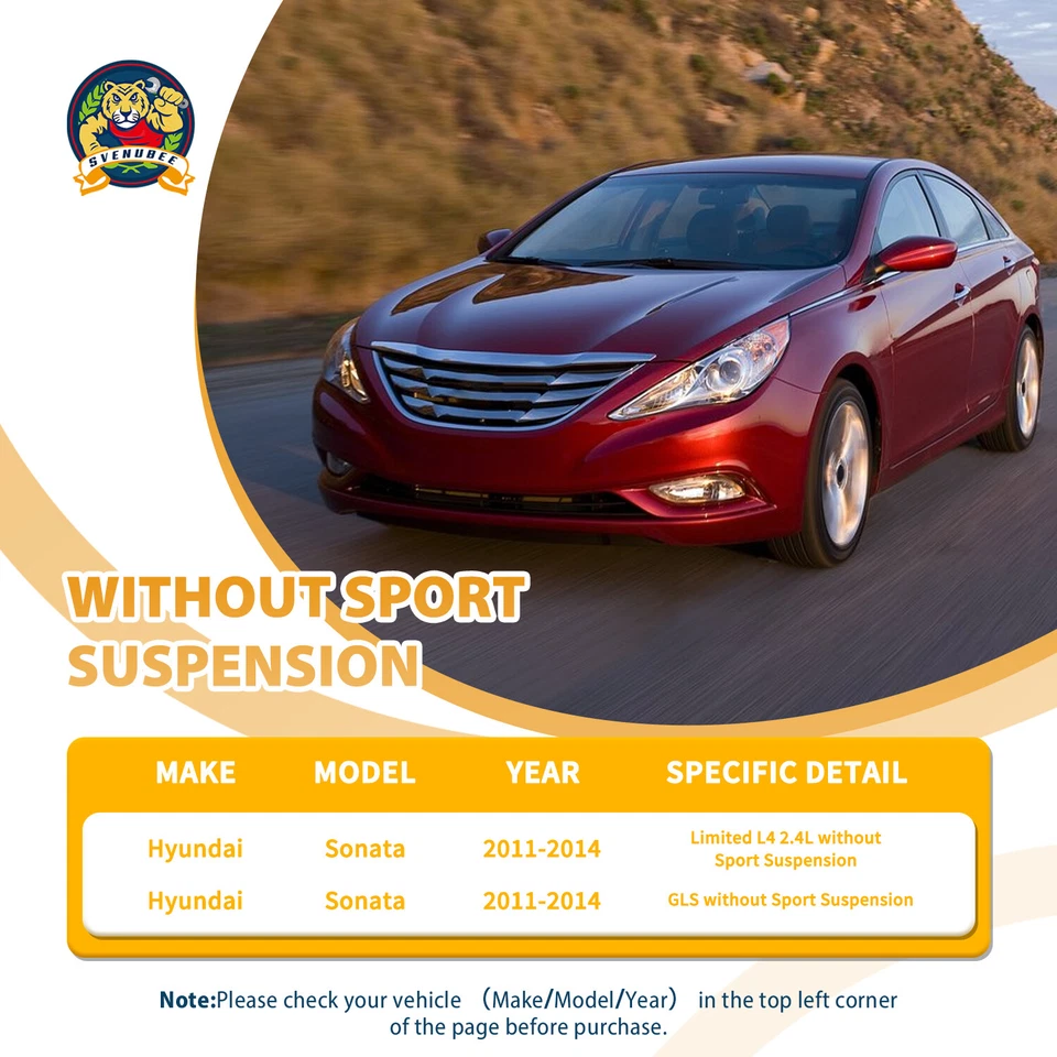 Kit de rótula de brazo de control delantero de 6 piezas para Hyundai Sonata 2011-2014 sin deportes Foto 4 de 4