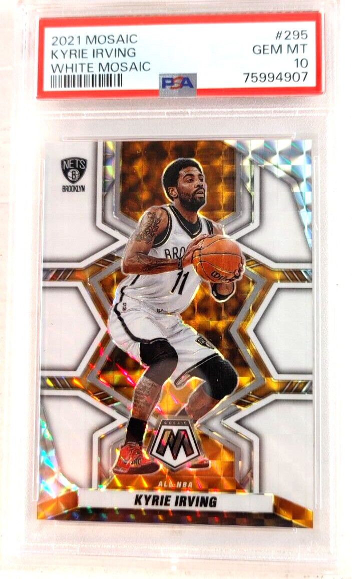 2021 Panini Prizm Mosaic Kyrie Irving #295 White Mosaic /25 PSA GEM MT 10 POP 2