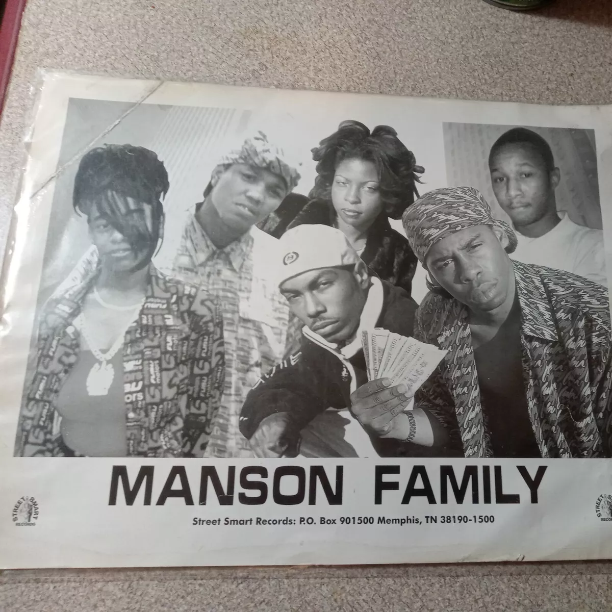Manson Family TOMMY WRIGHT III MEMPHIS RAP PROMO PHOTO 8X10 STREET SMART RECORDS