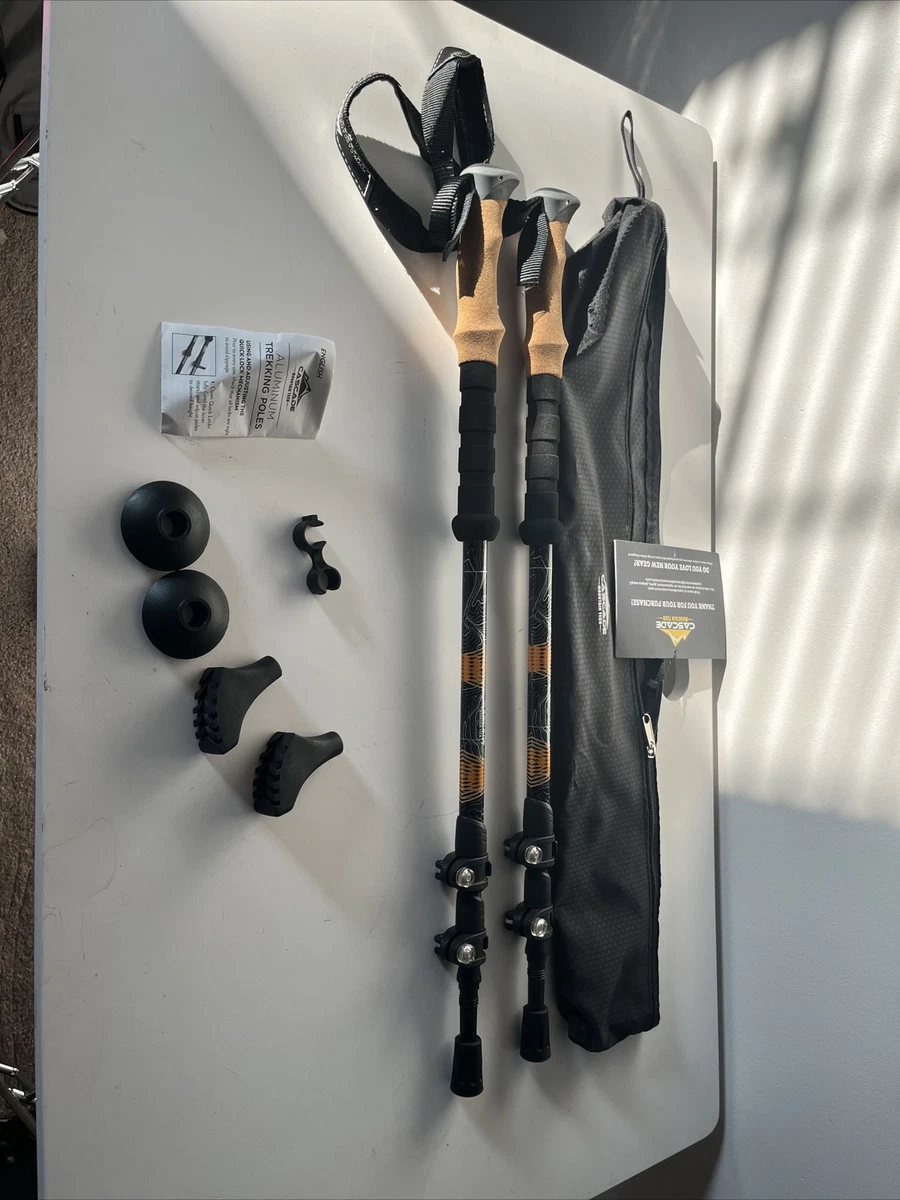 Cascade Mountain Tech Aluminum Collapsible Quick Lock Trekking Poles Cork Grips