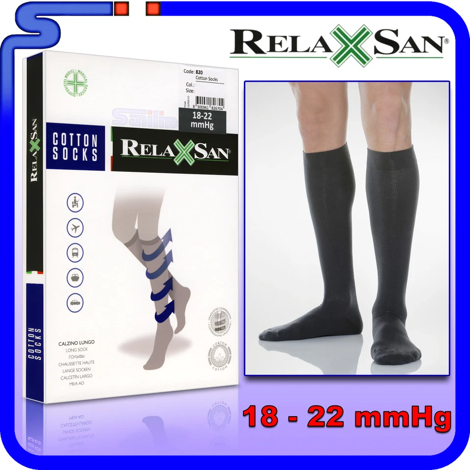 GAMBALETTI UNISEX RELAXSAN COTTON SOCKS 18-22 mmHg COMPRESSIONE GRADUATA CALZINI