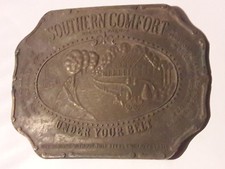 Southern Comfort Under Your Belt Booze Belt Buckle Vintage 1970s Western Style