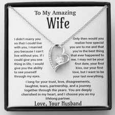 To My Amazing Wife Necklace, Christmas Gifts For Women, Anniversary Gift