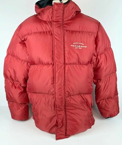 Polo Ralph Lauren Jeans Mens M Down Filled Puffer Jacket Coat Hooded Red Hood | eBay