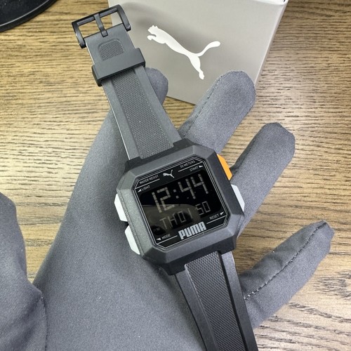 NUOVO✅ Orologio PUMA Remix Cronografo Digitale Dual Time Silicone Nero P5056 $95 - Foto 4 di 12
