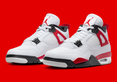Jordan 4 Red Cement Retro Size 9.5 DH6927-161 NEW White Fire Black