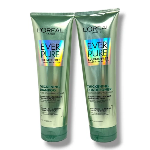 L'Oreal Ever Pure Sulfate-Free Thickening Shampoo and Conditioner 8.5oz LOT OF 2