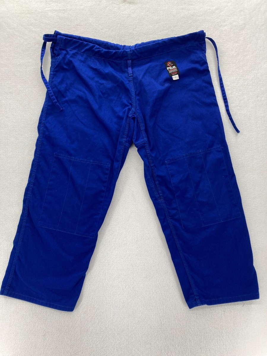 FUJI Kimono Pants Mens 2 Blue Cotton Blend Jiu Jitsu Karate 