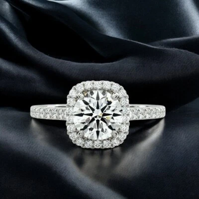 Verlobungsring 14k Weißgold 1,40 Ct Rundschliff Lab Created Diamant IGI - Bild 1 von 4