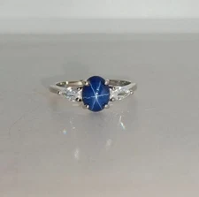Blue Lindy Star Ring Handmade 925 Sterling Silver