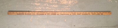 Antique SAWYER BAKER Pine Tree Garments Portland ME Advertising Measuring Stick
