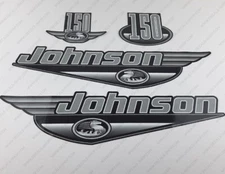 Johnson 150 HP 1999-2000 Outboard Decals Sticker Set Black