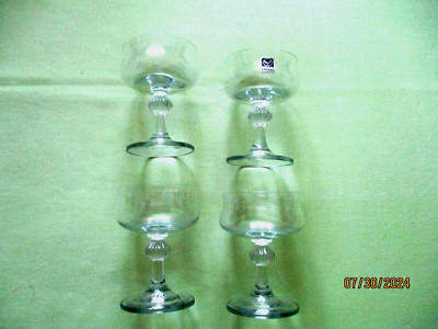 4  ''VEBA GLAS KRISTAL''  GLAS Likörschalen auf Fuß  JULIA  Höhe 9,9 cm  zeitlos