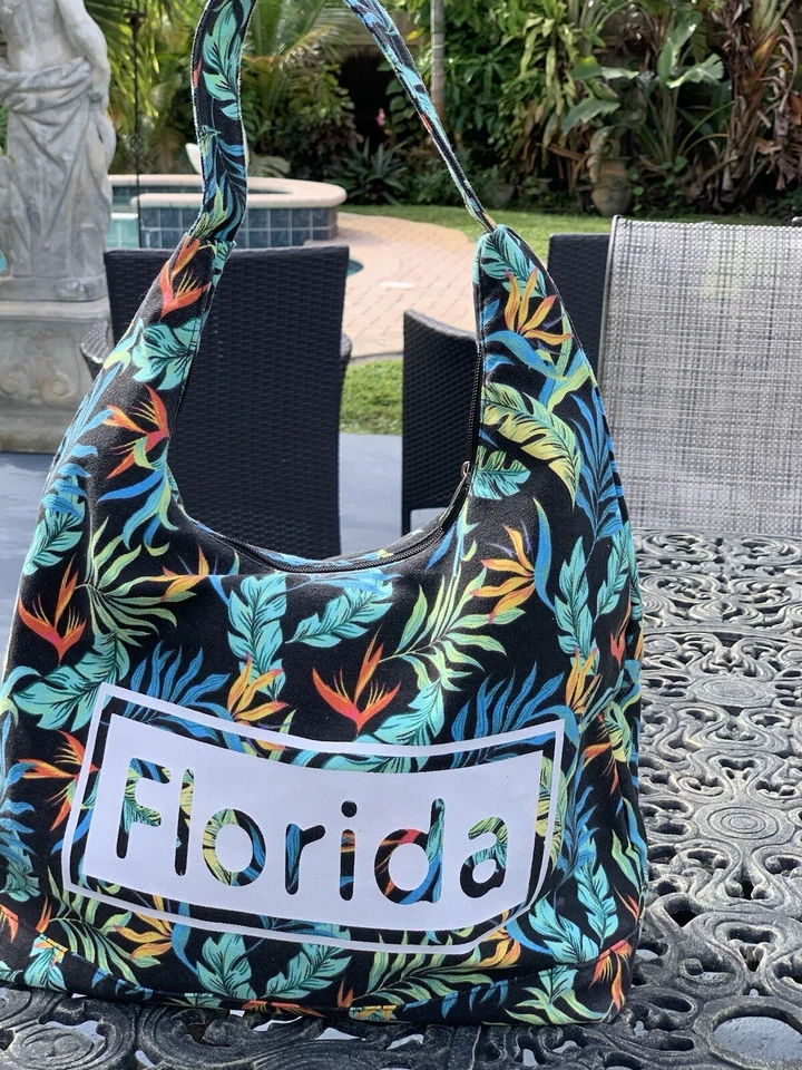 Robin Ruth Florida Women’s Hobo Tote Bag Shoulder Bag Black Multi Color - Image 4 of 4