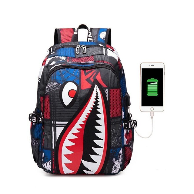 Ayo and Teo Backpack Bag a Bathing Ape backpack Bape Head teeth shark