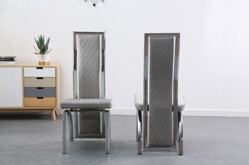 Marble 130, 160, 180 cm Dining Table with 6 Velvet Chairs Black Cream Grey White - Picture 53 of 64