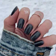 Color Street Nail Polish Strips~ Starfall ~Black~ Sparkle~Glitter