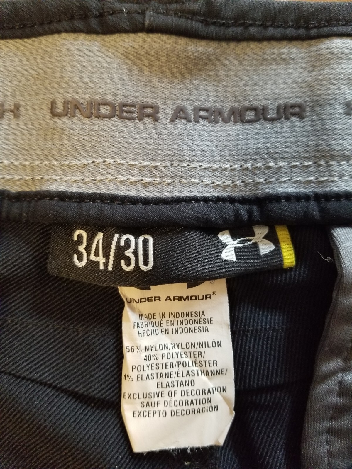 Mens UNDER ARMOUR Golf Pants 34 x 30" (34x29.5") Charcoal Performance Activewear thumbnail 5