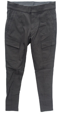 ATHLETA~EC!!~WANDERS STASH BLACK CARGO NYLON STRETCH UTILITY SKINNY PANTS SZ:0
