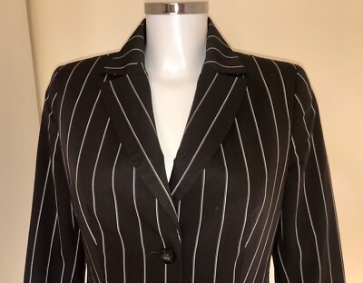 MORE & MORE Top Damen Business Blazer dark brown Nadelstreifen Gr. 38
