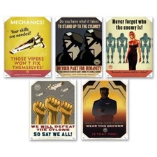 Battlestar Galactica Propaganda COMPLETE 5 Poster Set Quantum Mechanix NEW
