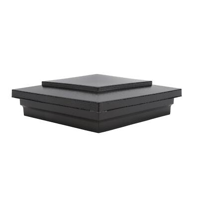 5'' Sq. Cape May Downward LED Lighted Vinyl Post Cap - Hammertone Black