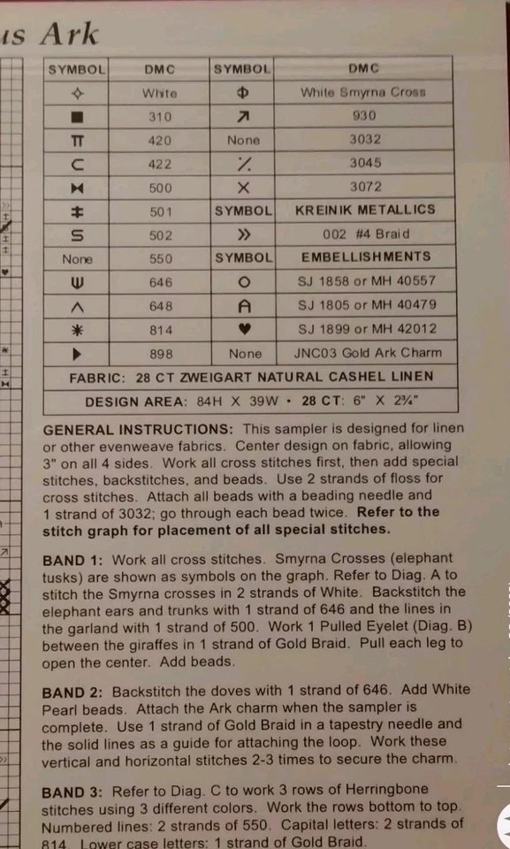 JUST NAN SMALL DELIGHTS JOYOUS ARK CROSS STITCH CHART & ARK CHARM - Image 4 of 4