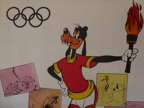 DONALD ET DINGO CHAMPIONS OLYMPIQUES Disney 1972 Affiche Originale 34x76 Daybill - Picture 2 of 4